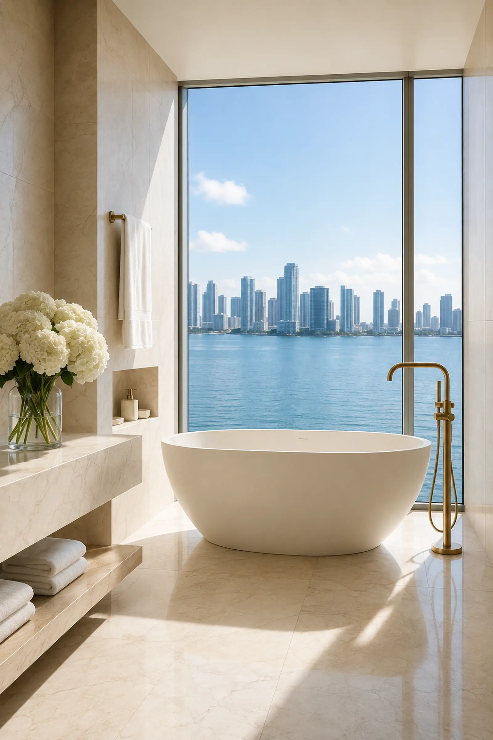 Pristine luxury marble bathroom